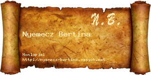 Nyemecz Bertina névjegykártya
